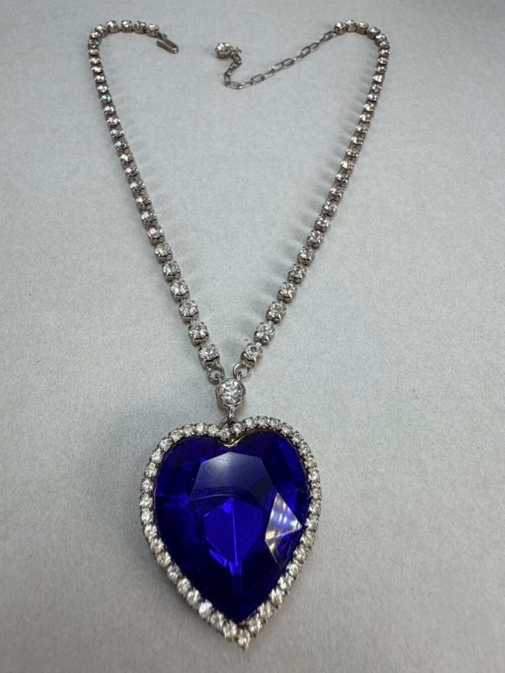 Vintage Eternal Love Titanic Blue Heart Crystal Necklace by RJ Graziano - Picture 3 of 8